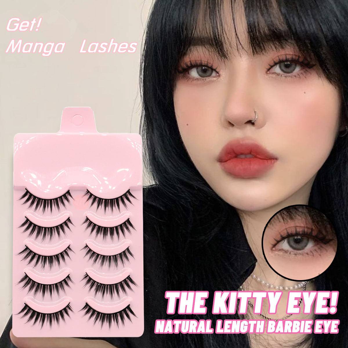 5 Pairs Manga Lashes New Arrival Anime Cosplay Natural Wispy  Korean Makeup Artificial False Eyelashes - YLORESHOP