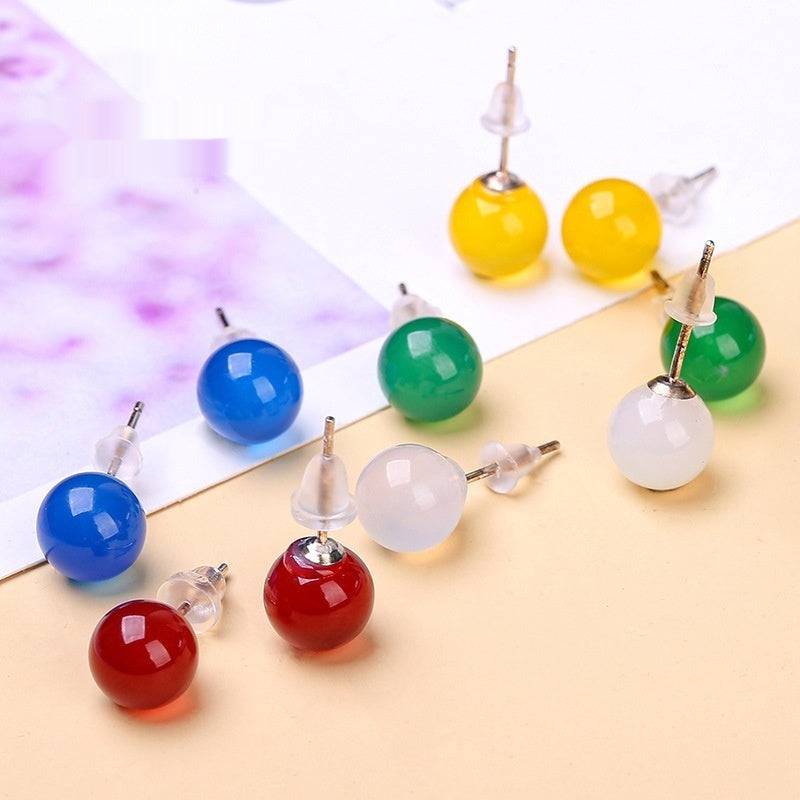 Natural Red Agate Temperamental Minority Stud Sense Earrings Wholesale - YLORESHOP