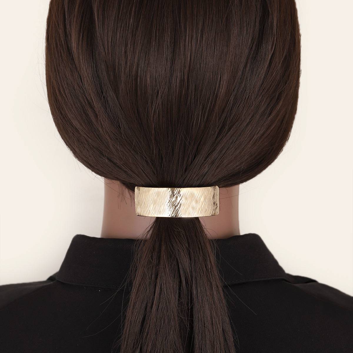 Hemp Surface Metal Ponytail Spring Clip Alloy Brushed - YLORESHOP