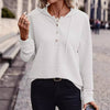 Solid Color Casual Drop-shoulder Long-sleeve Top - YLORESHOP
