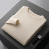 Casual Men's Solid Color Loose Round Neck Wool Sweater