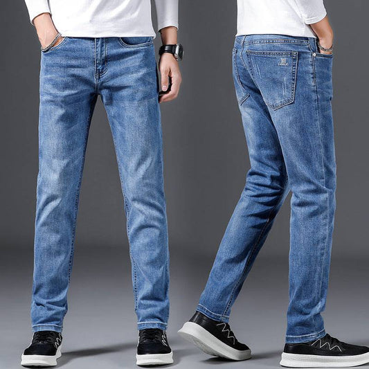 Jeans dritti elastici slim fit da uomo