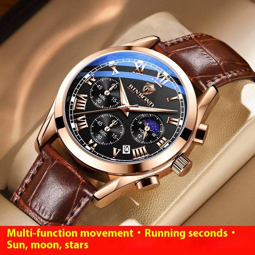 Multifunctional Sports Three Eyes And Six Needles Waterproof Luminous Men's Watch - YLORESHOP