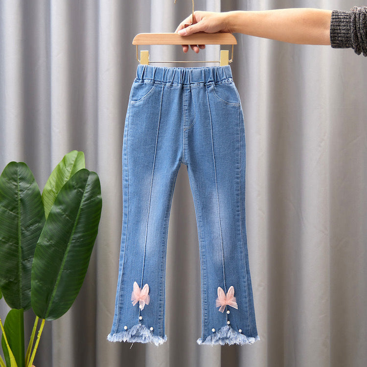 Children's Denim Wide Leg Pants Casual Speaker - YLORESHOP