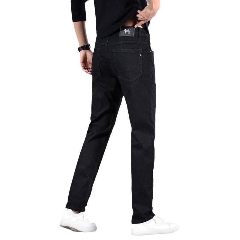 Nuovi jeans da uomo in cotone a gamba dritta casual da ragazzo slim fit