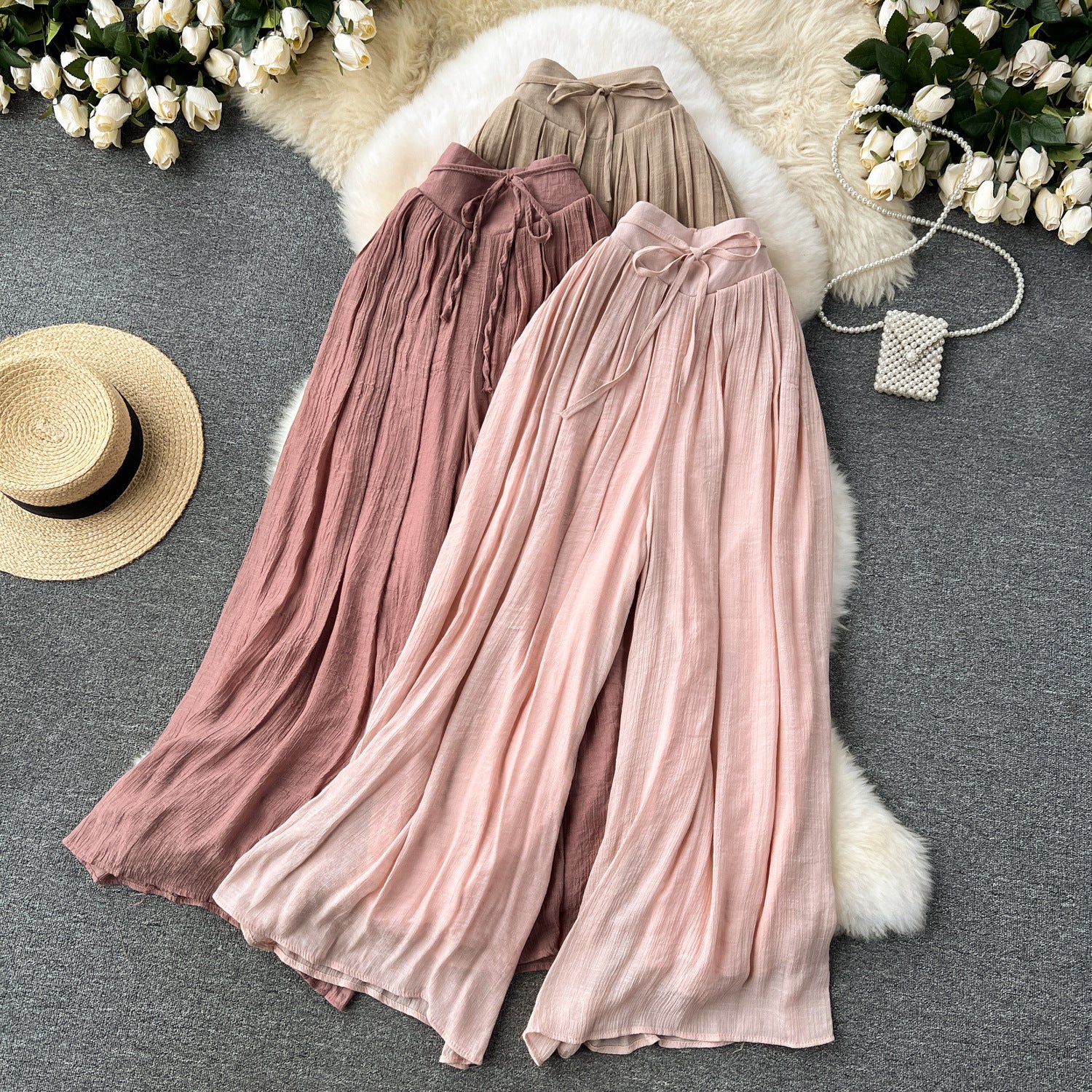 Thin Slimming High Waist Chiffon Pants Loose Casual Pants - YLORESHOP