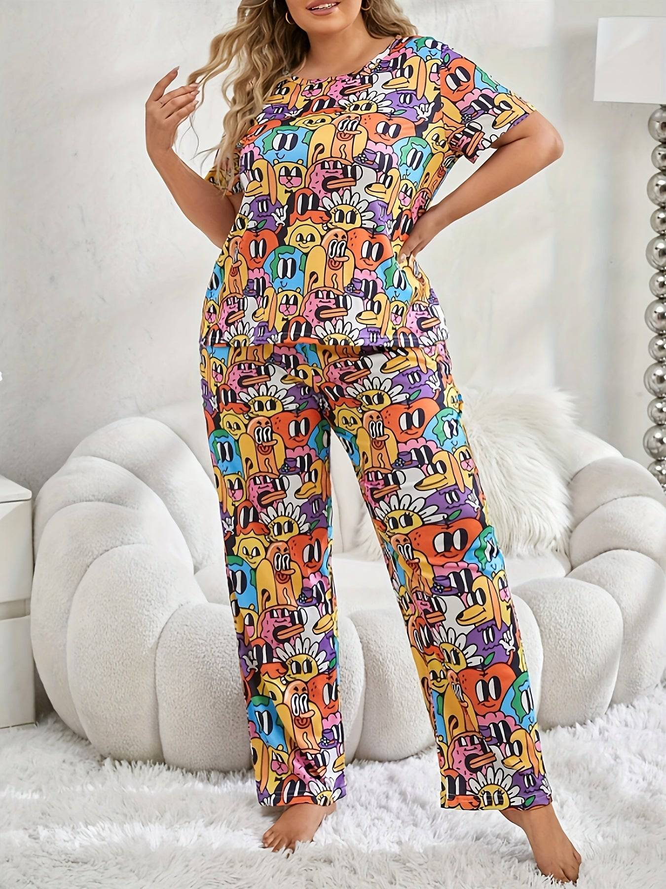 Trousers Plus-sized Plus Size Women's Pajamas Homewear Suit - YLORESHOP