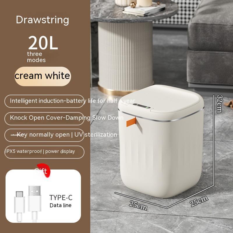 Smart Trash Can With Lid For Bedroom And Living Room Kitchen Storage Box Trash Can Induction Small Car Box Automatic Smart Dustbin Smart Trash Bin - YLORESHOP