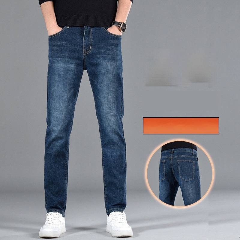 Nuovi jeans da uomo in cotone a gamba dritta casual da ragazzo slim fit