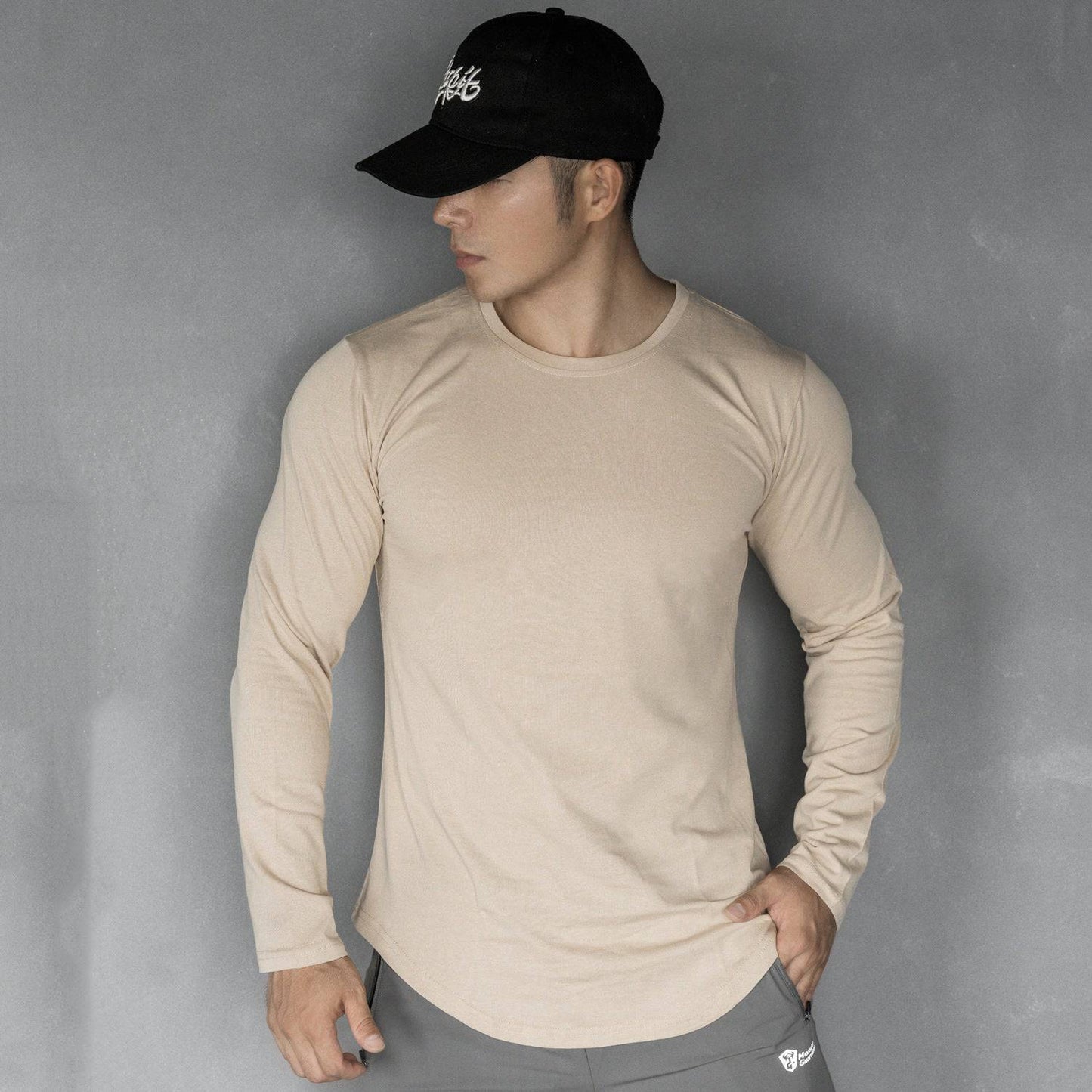 Men's Sports Casual Solid Color Long Sleeve Base