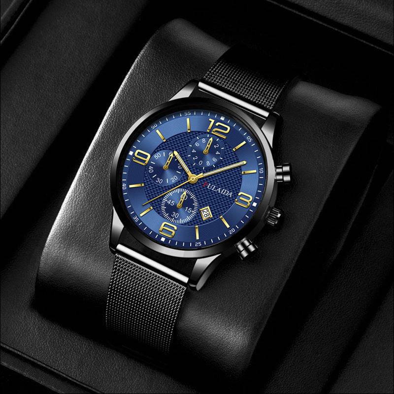 Mesh Strap Calendar Quartz Simple Casual All-match Men's Watch - YLORESHOP