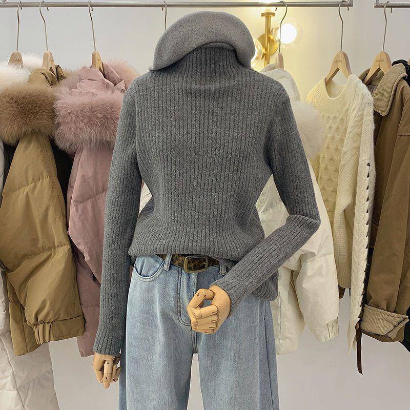 Half Collar Thickened All-matching Solid Color Bottoming Sweater - YLORESHOP