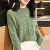 Pure Wool Sweater Women's Half Turtleneck Thick Twist Bottoming Shirt - YLORESHOP