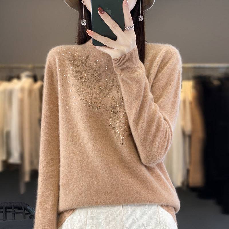 Women's Loose And Versatile Semi High Neck Knitted Sweater - YLORESHOP