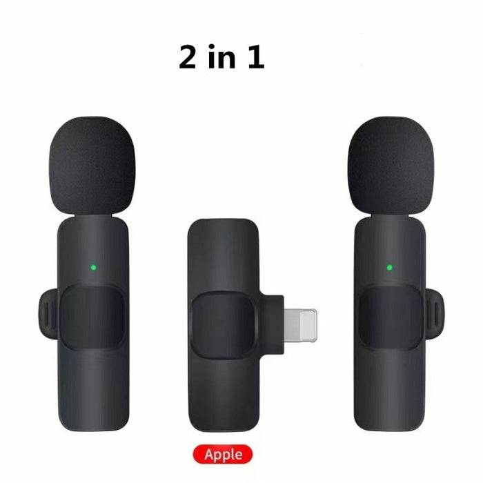 Microfono Lavalier wireless Mini microfono portatile per registrazione audio video per I Phone Android Batteria a lunga durata Giochi di trasmissione in diretta