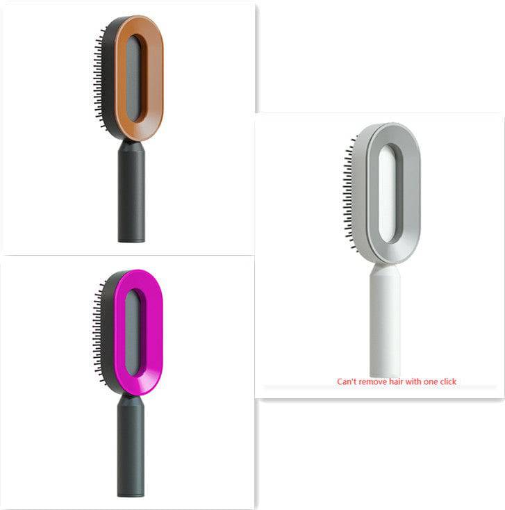 Self Cleaning Hair Brush For Women One-key Cleaning Hair Loss Airbag Massage Scalp Comb Anti-Static Hairbrush - YLORESHOP