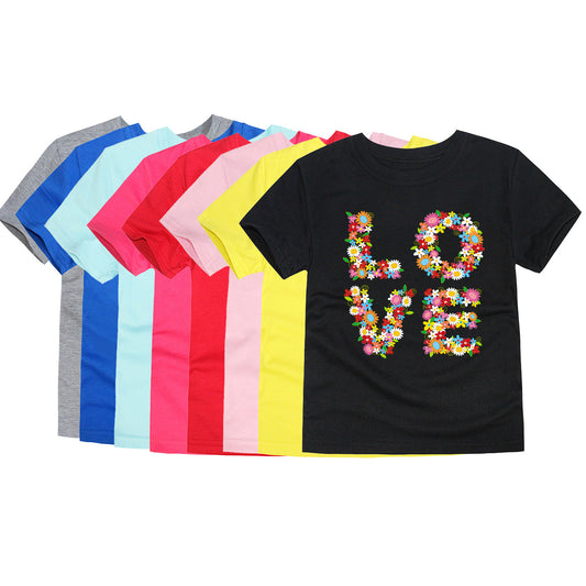 Children's Clothing Cartoon Knitted Heat Press Round Neck T-shirt - YLORESHOP