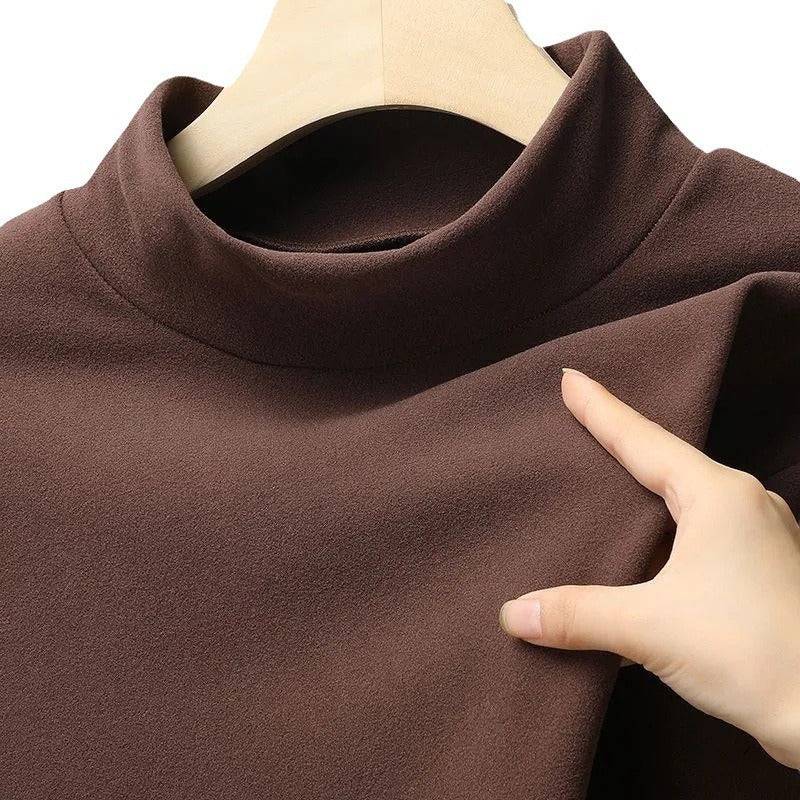 Men's Undershirt Half Turtleneck Solid Color Long-sleeved T-shirt Autumn Clothes