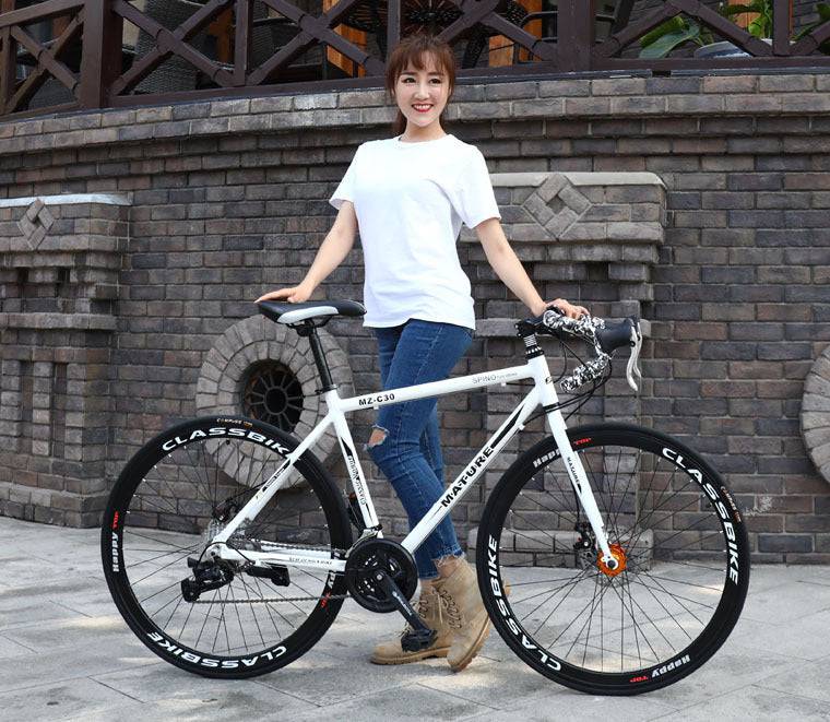 Aluminum Alloy Road Bike 21 Speed Bend Put Double Disc Brake - YLORESHOP