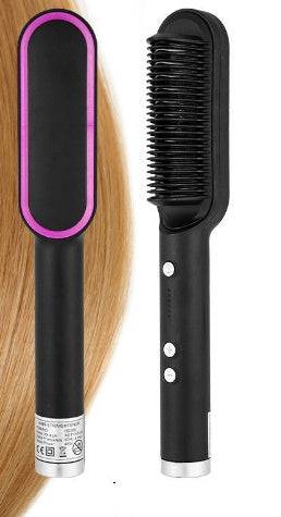 New 2 In 1 Hair Straightener Hot Comb Negative Ion Curling Tong Dual-purpose Electric Hair Brush - YLORESHOP