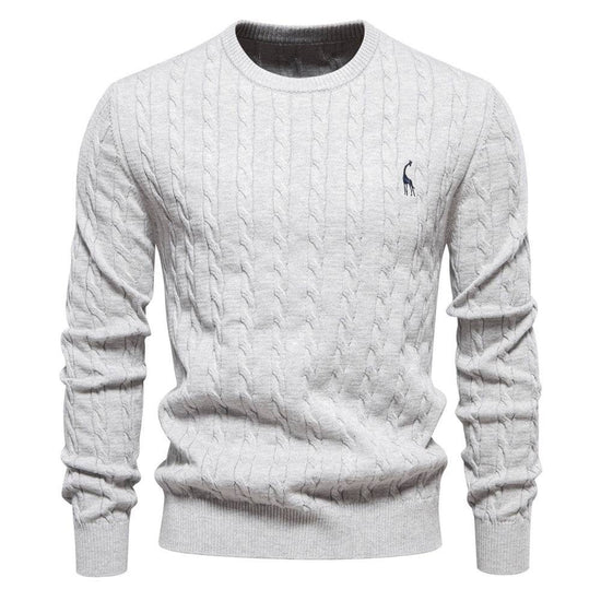 Autumn And Winter Sweater Pullover Deer Embroidery Solid Color Sweater For Men - YLORESHOP