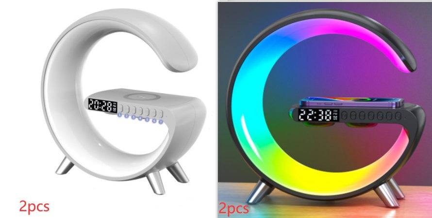 New Intelligent G Shaped LED Lamp Bluetooth Speake Wireless Charger Atmosphere Lamp App Control For Bedroom Home Decor - YLORESHOP