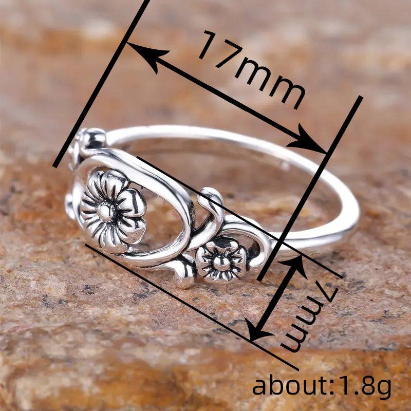 Hollow Flower Flower Ring Female Retro - YLORESHOP