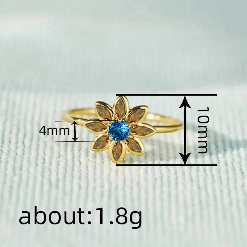 Flower Ring Female Fashion Inlaid Zircon - YLORESHOP