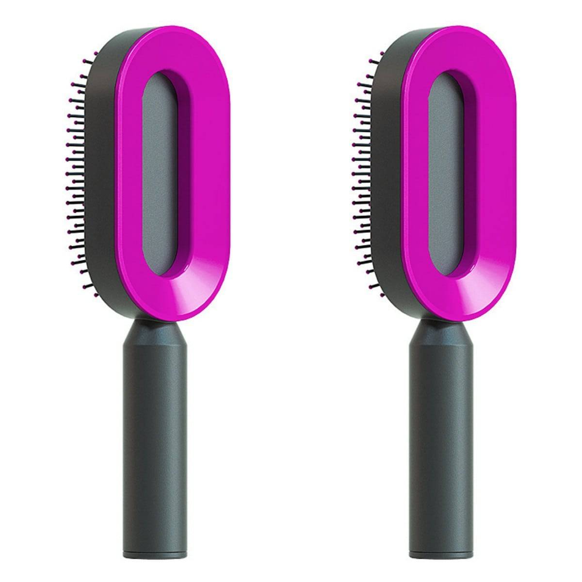 Self Cleaning Hair Brush For Women One-key Cleaning Hair Loss Airbag Massage Scalp Comb Anti-Static Hairbrush - YLORESHOP