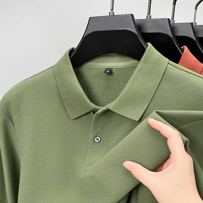 Middle-aged Business Leisure Long Sleeve Lapel T-shirt