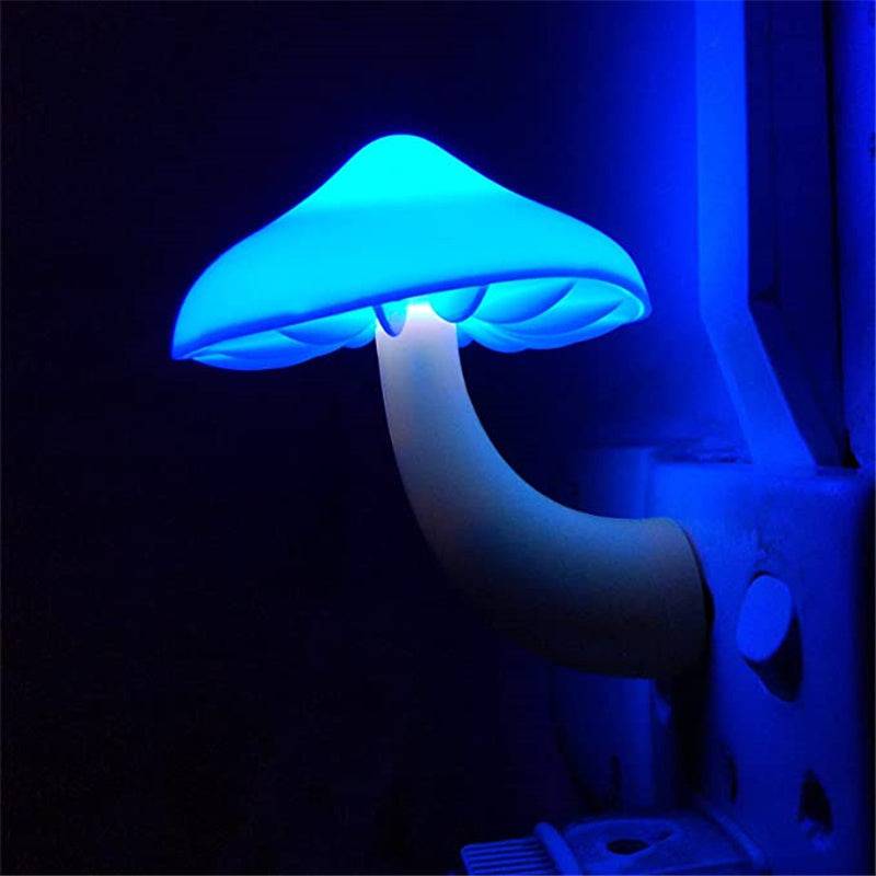 Lampada da parete a fungo con luce notturna a LED, spina UE USA, sensore di controllo della luce bianco caldo, decorazione per la casa