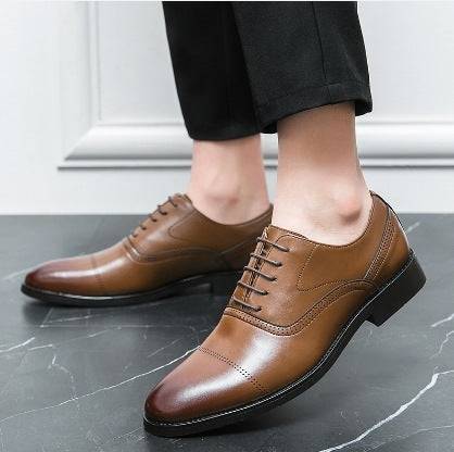 Scarpe da lavoro in pelle Abbigliamento formale da uomo Oxford in puro colore legato