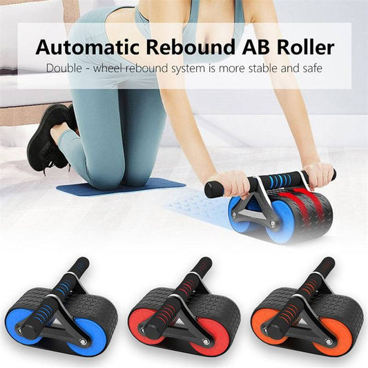 Double Wheel Abdominal Exerciser Women Men Automatic Rebound Ab Wheel Roller Waist Trainer Gym Sports Home Exercise Devices - YLORESHOP