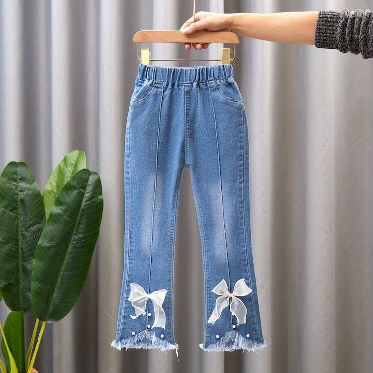 Children's Denim Wide Leg Pants Casual Speaker - YLORESHOP