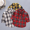 Plaid shirts for boys and girls with wide lapels and long sleeves - YLORESHOP