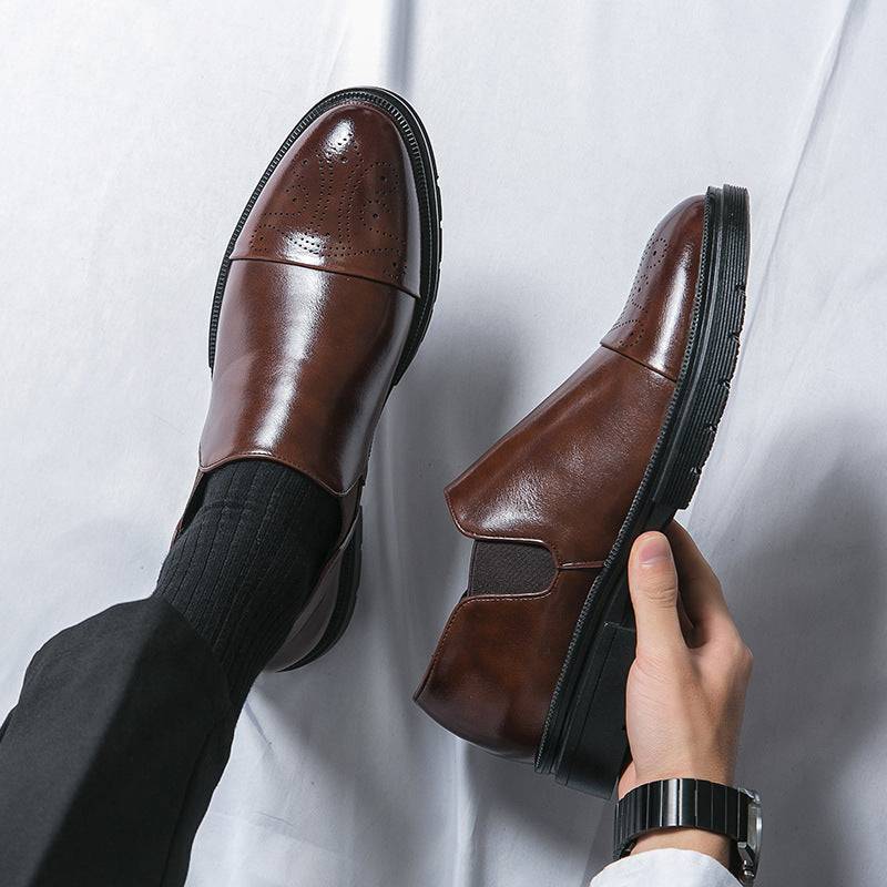 Scarpe da uomo nuove in pelle pigre slip-on per abbigliamento formale da lavoro con aumento dell'altezza