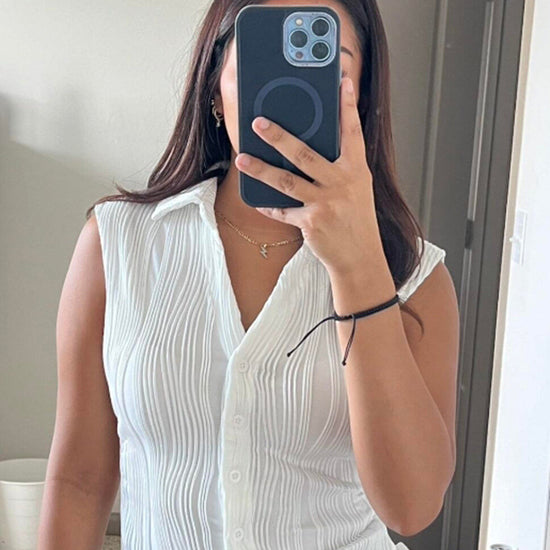 Simple Slim Vest V-neck Sleeveless Button Sweater - YLORESHOP