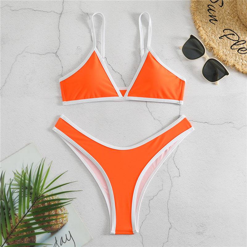 Europe And The United States Sexy Split Bikini Ladies Swimsuit Fashion Cute Solid Color Triangle BIKINI Swimsuit - YLORESHOP