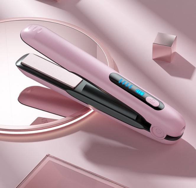 Wireless Hair Straightener Flat Iron Mini 2 IN 1 Roller USB 5000mAh Max 200 Degree Portable Cordless Curler 4 Levels Dry And Wet Uses - YLORESHOP