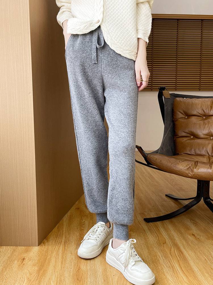 Autumn And Winter Wool Knitted Loose Slimming Loose Tapered Pants