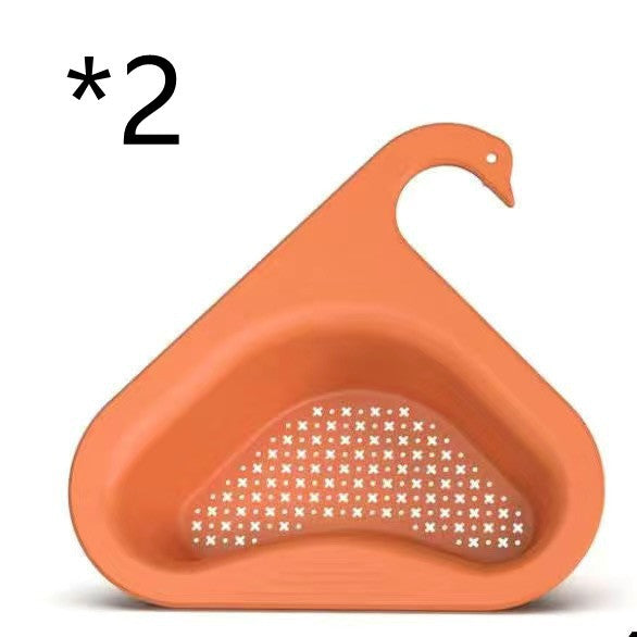 Household Sink Hanging Fruit And Vegetable Filter Water Drain Basket Kitchen Dry And Wet Separation Swan Drain Basket - YLORESHOP