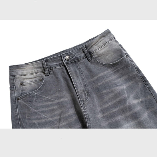 Washed Vintage Washed Trousers Straight Neutral Jeans - YLORESHOP