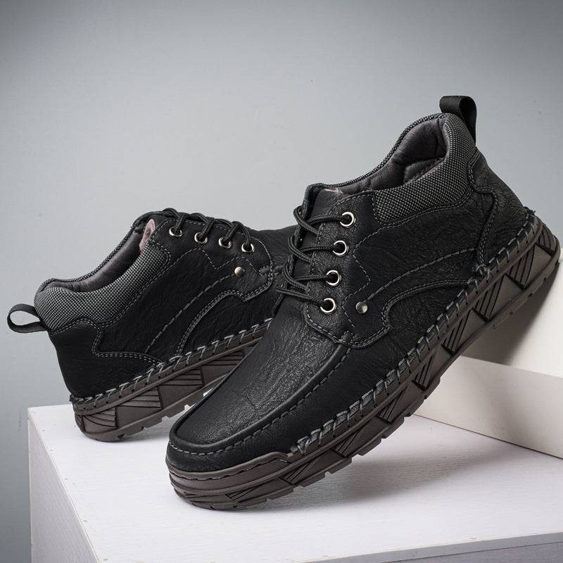 Plus Velvet Casual Shoes Male Plus Size High-top Platform