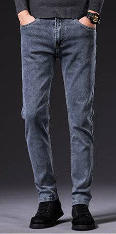 Jeans dritti elastici slim fit da uomo