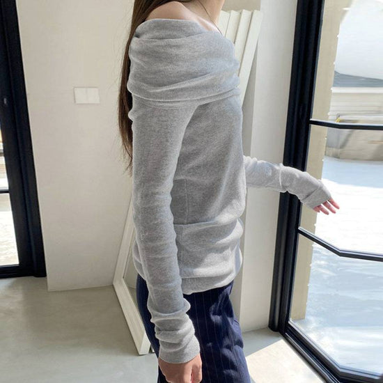 Solid Color Simple Knitting Top For Women - YLORESHOP