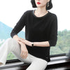 Women's Patchwork Round Neck Long-sleeved T-shirt - YLORESHOP