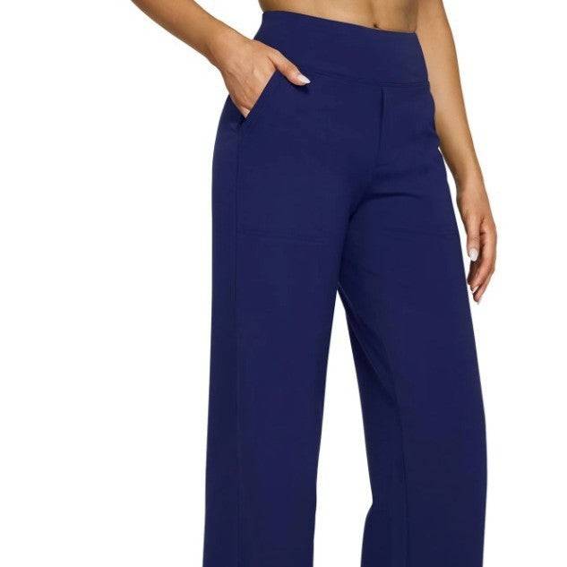 Pocket Knitted Straight High Waist Trousers - YLORESHOP