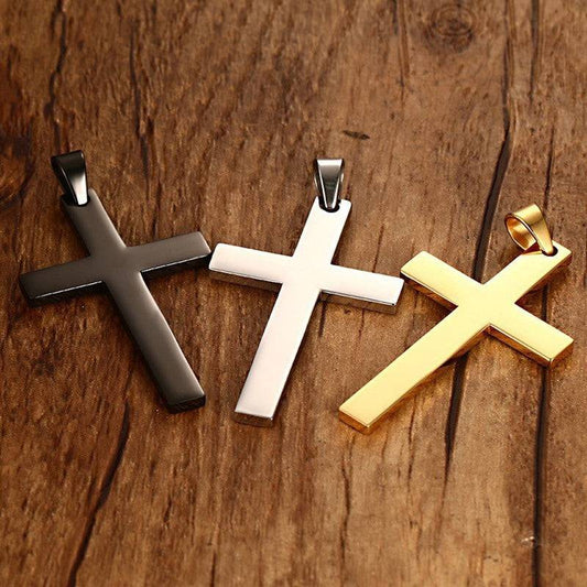 Stainless Steel Cross Pendant Gold Sweater Necklace Black Foreign Trade Accessories Jewellery Accessories Wholesale PN-572 - YLORESHOP