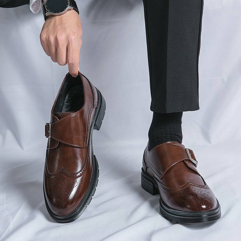 Scarpe in pelle per ragazzi traspiranti con un pedale, business casual da uomo