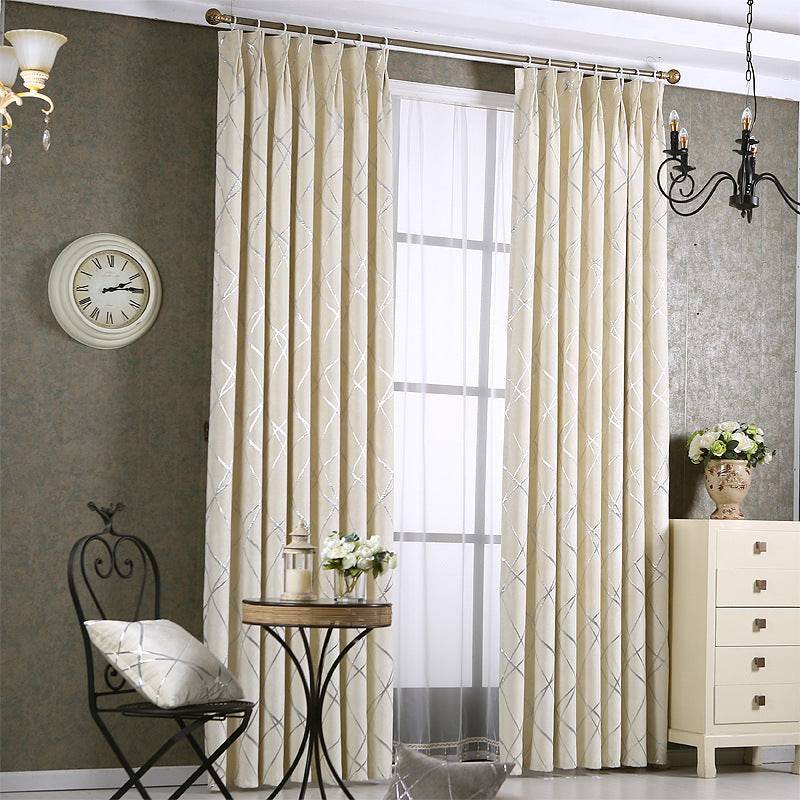 Solid Color Simple Modern Light Luxury Living Room Chenille Blackout Curtains - YLORESHOP